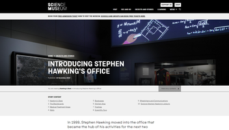 Science museum web design example