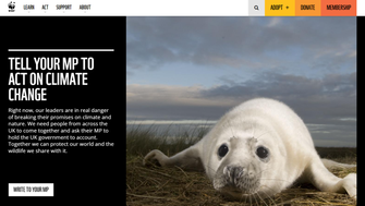 WWF charity website design example