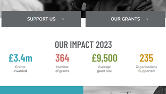 Charity website stats example