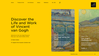 Van Gogh museum web design example