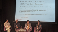 four people on a panel at the digital festival for museums